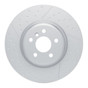 BMW M440iX Brake Rotor (1) - Left Rear - R1 Concepts - GEOSPEC Dimpled & Slotted - `20-`25